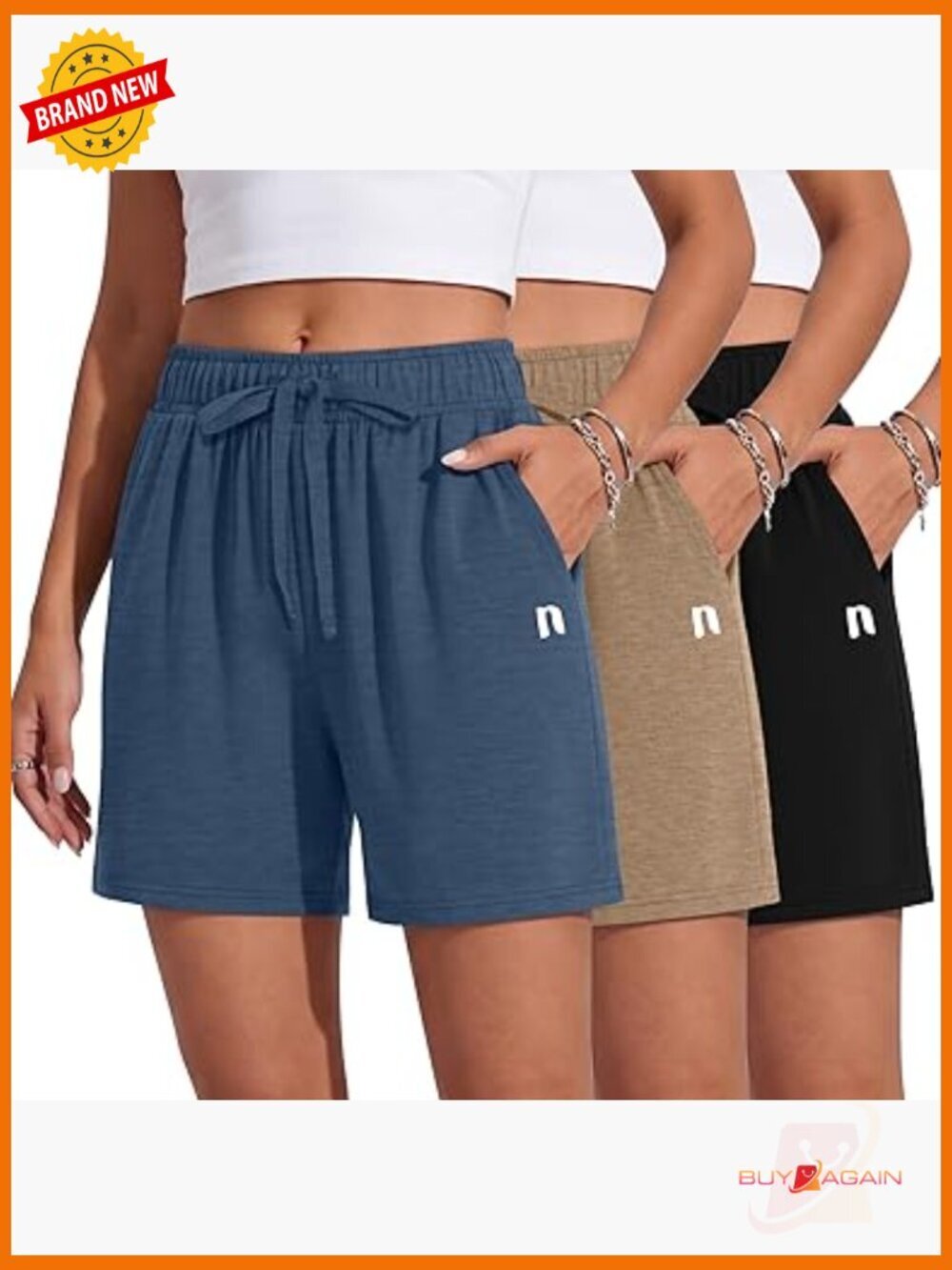 3 Pack Women's Sweat Shorts Drawstring Athletic Lounge Running Bottoms with